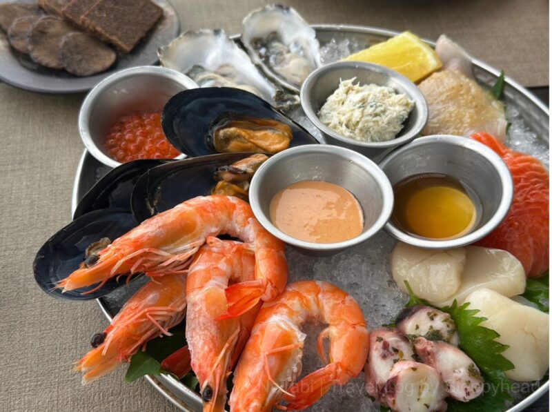 LEVEL33で食べた海鮮料理|エビやホタテなど